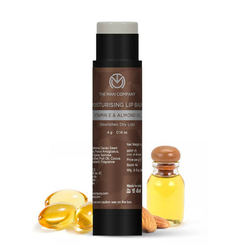 The Man Company Moisturising Lip Balm with Vitamin E| Almond Oil